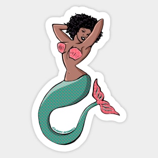 Cute Black Mermaid Tattoo Sticker